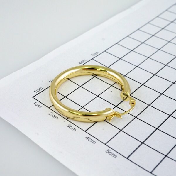 Women Earrings/ Aretes Dama/  Plain/  14k Real Color// E1052 - Image 3