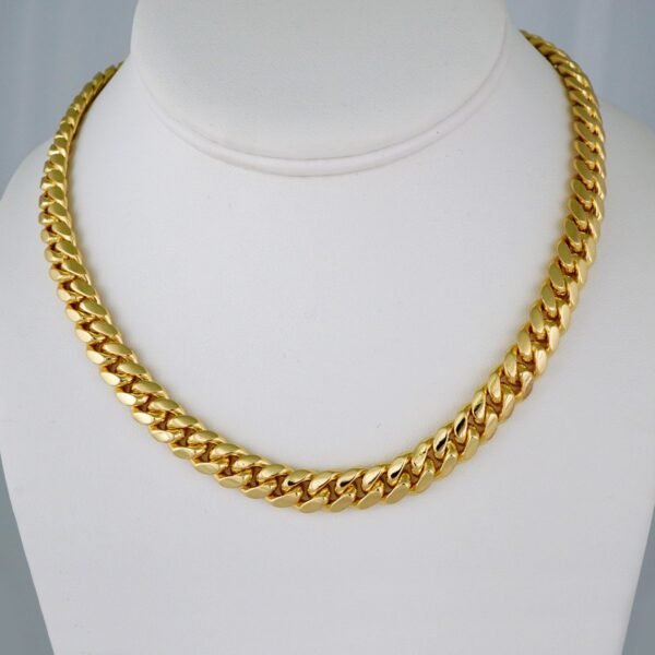 Chains/ Cadenas/925 Silver Whit Gold Plated/ Plain/  14K Real Color/  8mmx45cm// N925P01