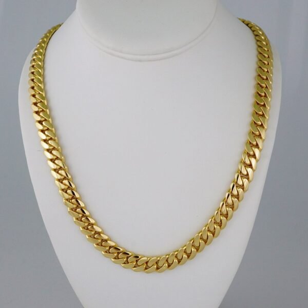 Chains/ Cadenas/925 Silver Whit Gold Plated/ Plain/  14K Real Color/  12mmx60cm// N925P03