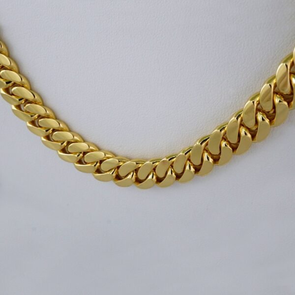 Chains/ Cadenas/925 Silver Whit Gold Plated/ Plain/  14K Real Color/  12mmx60cm// N925P03 - Image 2