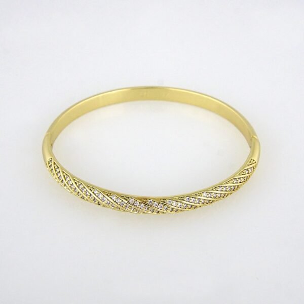 Bangles Woman/ Pulsos Dama/ Zircon Stone/ 14K Real Color// P00110 - Image 2