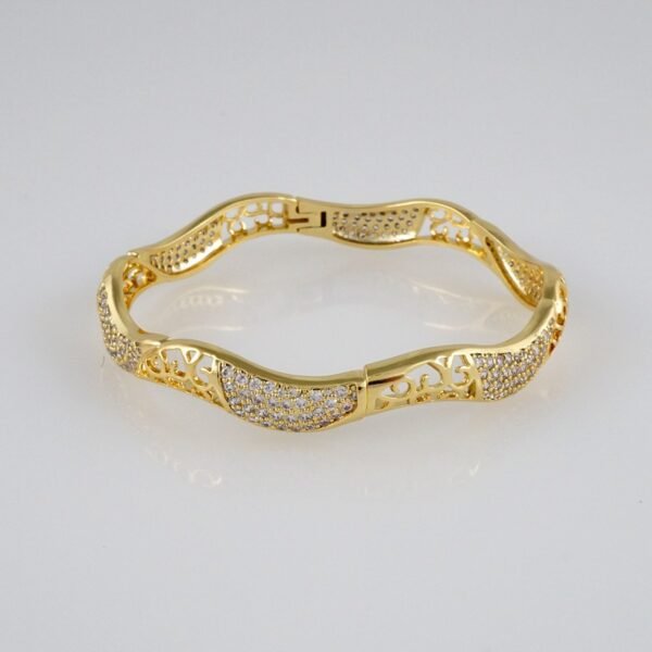 Bangles Woman/ Pulsos Dama/  Zircon Stone/  14K Real Color// P00163 - Image 2