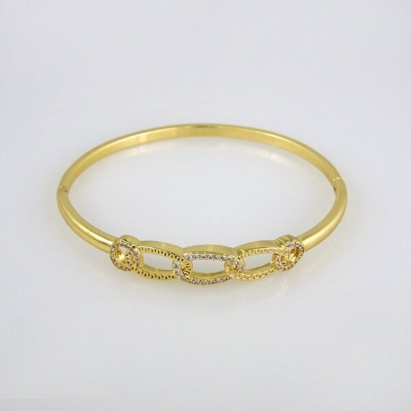 Bangles Woman/ Pulsos Damas/  Zircon Stone/  14K Real Color// P0135 - Image 2