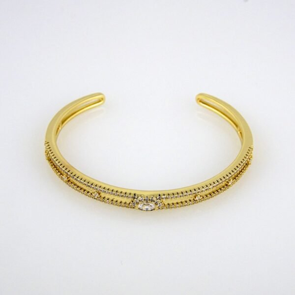 Bangles Woman/ Pulsos Damas/  Zircon Stone/  14K Real Color// P0144 - Image 2
