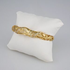 Bangles Woman/ Pulsos Dama/  Zircon Stone/  14K Real Color// P166