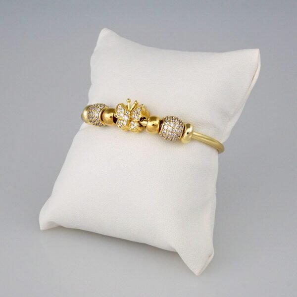 Bangles Woman/ Pulsos Dama/  Zircon Stone/  14K Real Color// P178