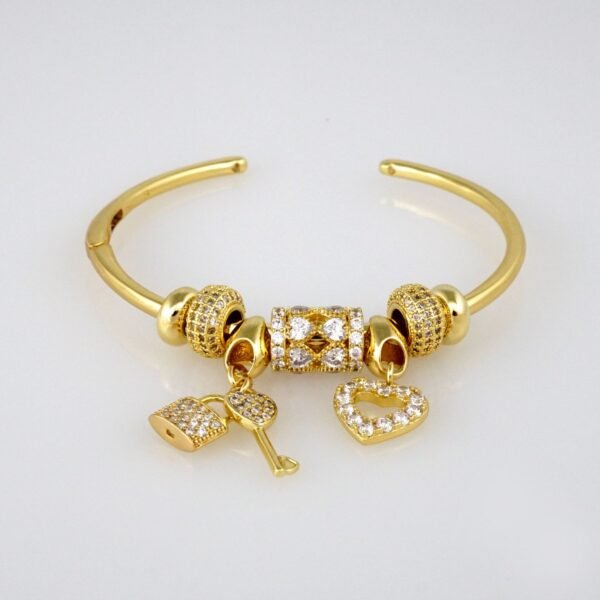 Bangles Woman/ Pulsos Dama/  Zircon Stone/  14K Real Color// P180 - Image 2