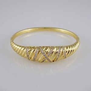 Bangles Woman/ Pulsos Dama/  Zircon Stone/  14K Real Color// P221