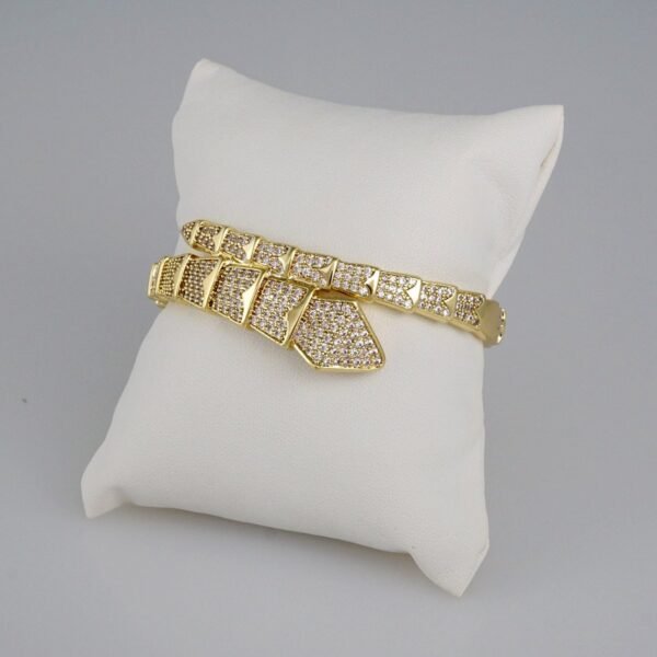 Bangles Woman/ Pulsos Dama/  Zircon Stone/  14K Real Color// P216 - Image 2