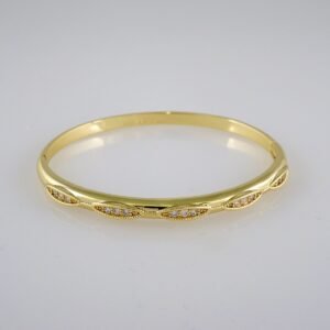 Bangles Women/ Pulsos Dama/ Zircon Stone/ 14K Real Color// P239