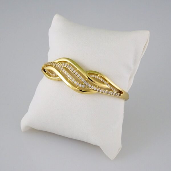 Bangles Women/ Pulsos Dama/  Zircon Stone/  14K Real Color// P242 - Image 2