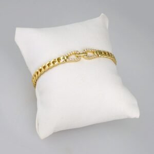 Bangles Women/ Pulsos Dama/  Zircon Stone/  14K Real Color// P249