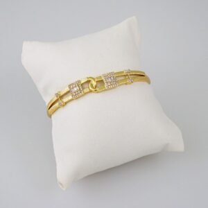 Bangles Women/ Pulsos Dama/  Zircon Stone/  14K Real Color// P265