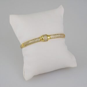 Bangles Women/ Pulsos Dama/ Zircon Stone/ 14K Real Color// P269