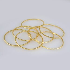 Bangles Girl/ Pulsos Niñas/  Plain/  14K Real Color/  Semanario 7Pz// P281