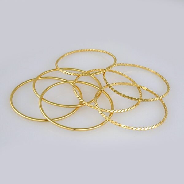 Bangles Girl/ Pulsos Niñas/  Plain/  14K Real Color/  Semanario 7Pz// P281