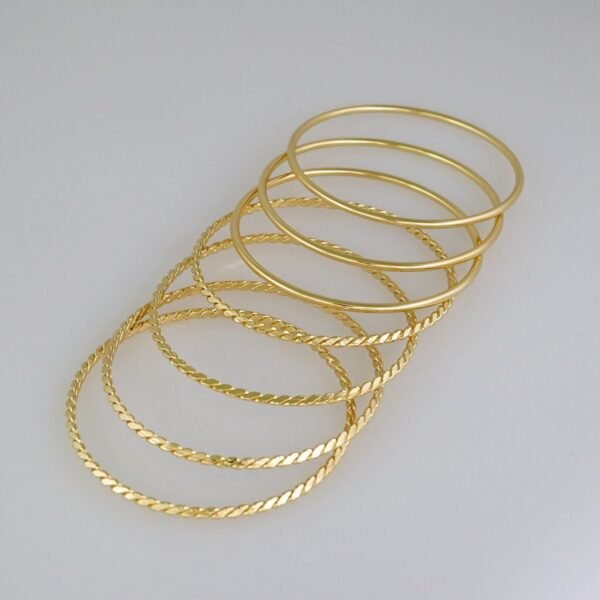 Bangles Girl/ Pulsos Niñas/  Plain/  14K Real Color/  Semanario 7Pz// P281 - Image 2