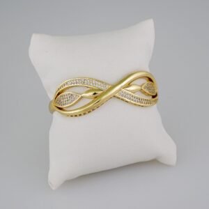 Women Bangles/ Pulsos Dama/ Zircon Stone/ 14K Real Color// P282