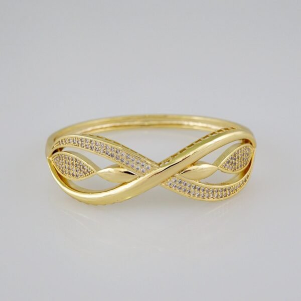 Women Bangles/ Pulsos Dama/ Zircon Stone/ 14K Real Color// P282 - Image 2