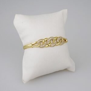 Women Bangles/ Pulsos Dama/ Zircon Stone/ 14K Real Color// P289