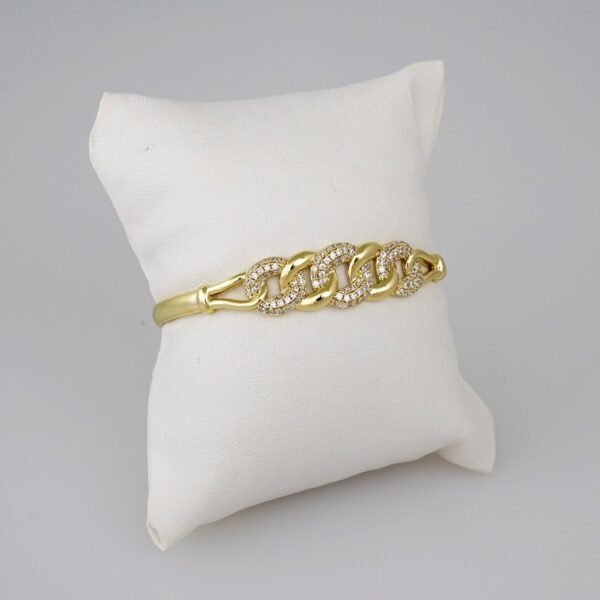 Women Bangles/ Pulsos Dama/ Zircon Stone/ 14K Real Color// P289
