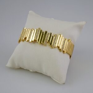 Women Bangles/ Pulsos Dama/ Zircon Stone/ 14K Real Color// P295