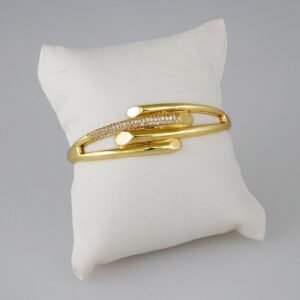 Women Bangles/ Pulsos Dama/ Zircon Stone/ 14K Real Color// P297