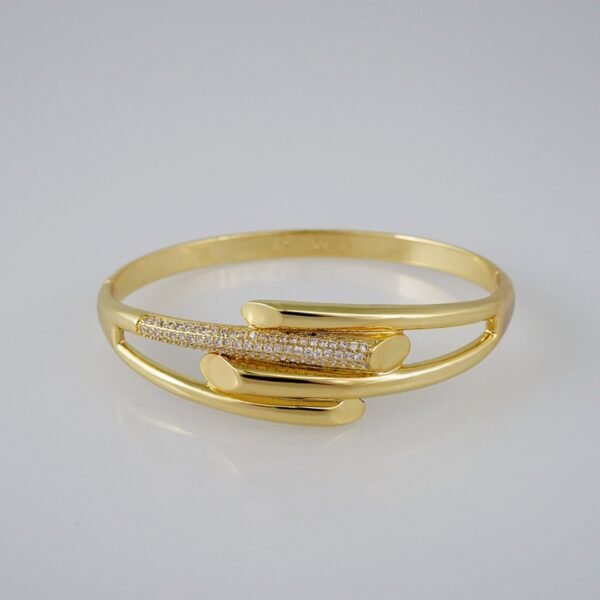 Women Bangles/ Pulsos Dama/ Zircon Stone/ 14K Real Color// P297 - Image 2