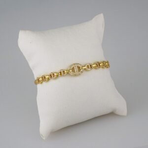 Women Bangles/ Pulsos Dama/ Zircon Stone/ 14K Real Color// P298