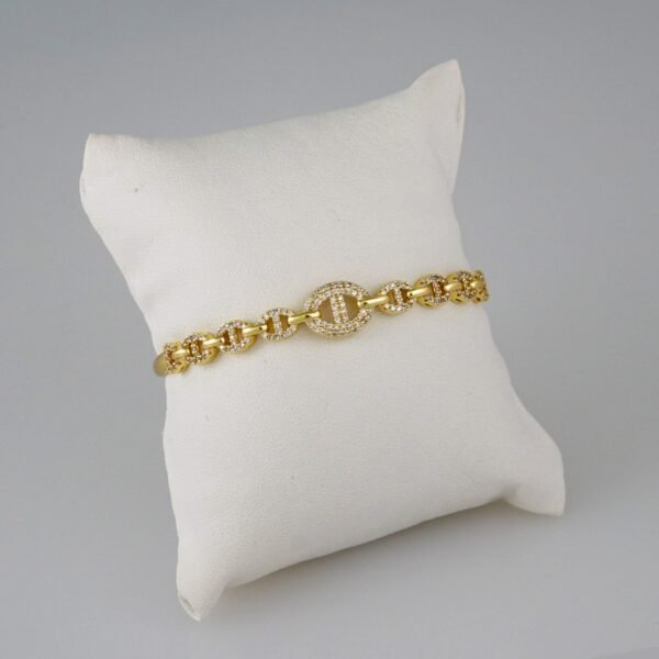 Women Bangles/ Pulsos Dama/ Zircon Stone/ 14K Real Color// P298