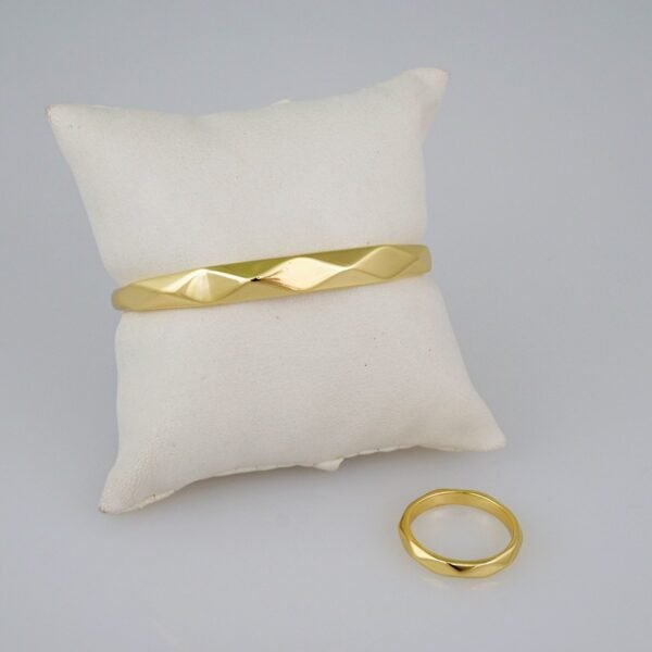 Women Bangles & Rings/ Pulsos Dama c/Anillo/ Plain/ 14K Real Color// P300