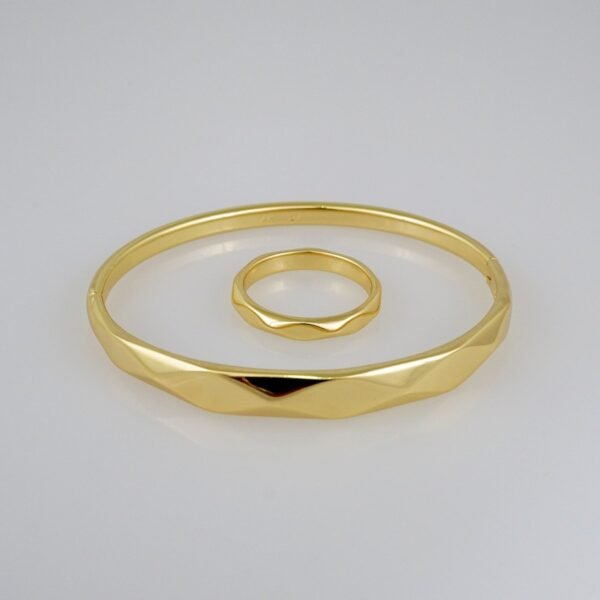 Women Bangles & Rings/ Pulsos Dama c/Anillo/ Plain/ 14K Real Color// P300 - Image 2