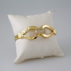Women Bangles/ Pulsos Dama/ Zircon Stone/ 14K Real Color// P303