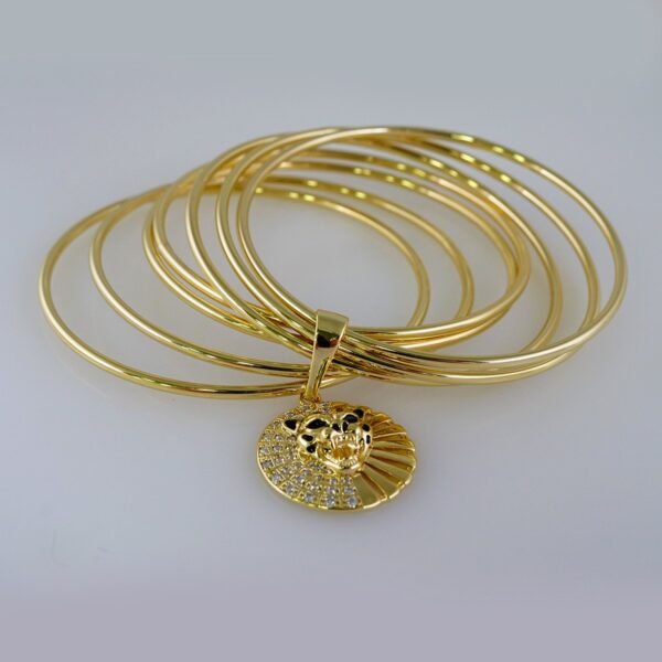 Women Bangles & Pendants/ Pulsos Dama c/ Colgante/  Plain/  14K Real Color// P310 - Image 2