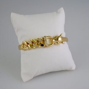 Women Bangles/ Pulsos Dama/ Zircon Stone/ 14K Real Color// P313