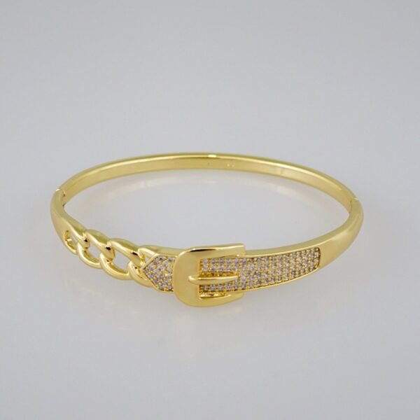 Women Bangles/ Pulsos Dama/ Zircon Stone/ 14K Real Color// P317 - Image 2