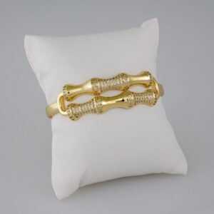 Women Bangles/ Pulsos Dama/  Zircon Stone/  14K Real Color// P328