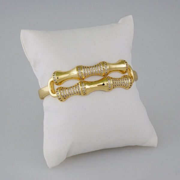 Women Bangles/ Pulsos Dama/  Zircon Stone/  14K Real Color// P328