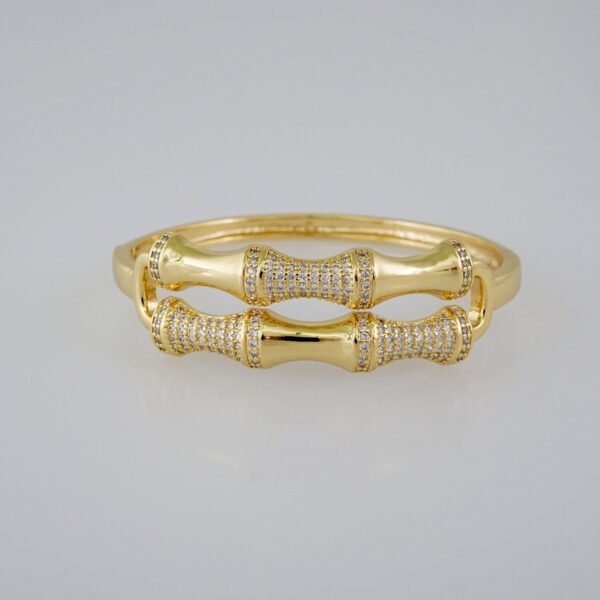 Women Bangles/ Pulsos Dama/  Zircon Stone/  14K Real Color// P328 - Image 2