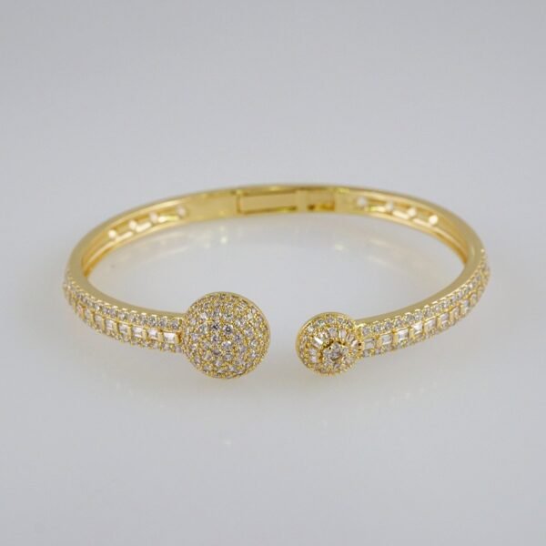 Women Bangles/ Pulsos Dama/ Zircon Stone/ 14K Real Color// P329 - Image 2