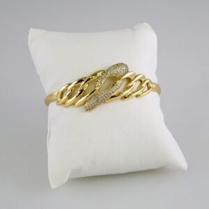 Women Bangles/ Pulsos Dama/  Zircon Stone/  14K Real Color// P331