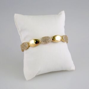 Women Bangles/ Pulsos Dama/  Zircon Stone/  14K Real Color// P336