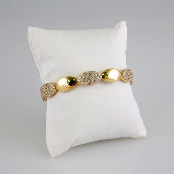 Women Bangles/ Pulsos Dama/  Zircon Stone/  14K Real Color// P336