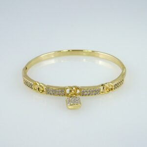 Women Bangles/ Pulsos Dama/  Zircon Stone/  14K Real Color// P340