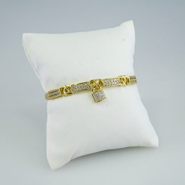 Women Bangles/ Pulsos Dama/  Zircon Stone/  14K Real Color// P340 - Image 2