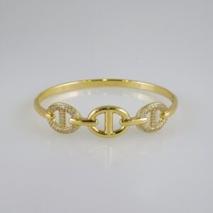 Women Bangles/ Pulsos Dama/ Zircon Stone/ 14K Real Color// P342
