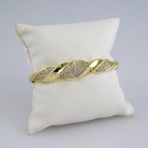 Women Bangles/ Pulsos Dama/ Zircon Stone/ 14K Real Color// P343