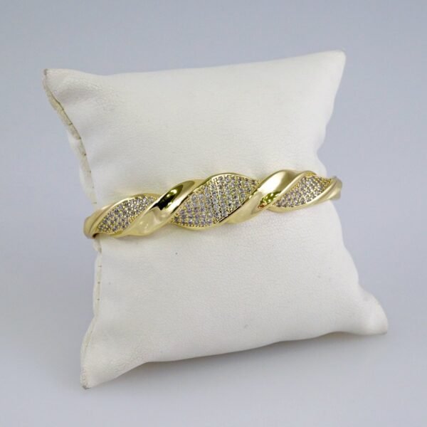 Women Bangles/ Pulsos Dama/ Zircon Stone/ 14K Real Color// P343