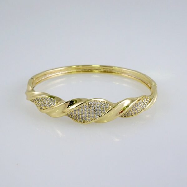 Women Bangles/ Pulsos Dama/ Zircon Stone/ 14K Real Color// P343 - Image 2