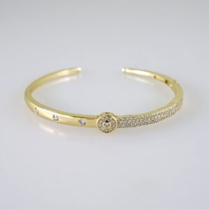 Women Bangles/ Pulsos Dama/ Zircon Stone/ 14K Real Color// P344